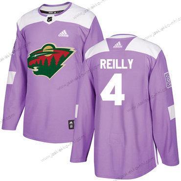 Adidas Miesten Minnesota Wild #4 Mike Reilly Violetti Aito Taistelee syöpää vastaan Ommeltu NHL Paita