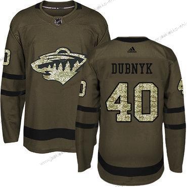 Adidas Miesten Minnesota Wild #40 Devan Dubnyk Vihreä Salute to Service Ommeltu NHL Paita