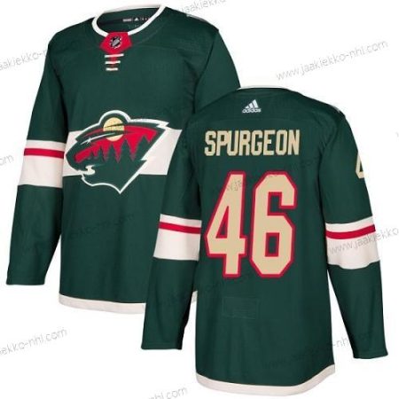 Adidas Miesten Minnesota Wild #46 Jared Spurgeon Vihreä Kotiottelupaita Aito Ommeltu NHL Paita