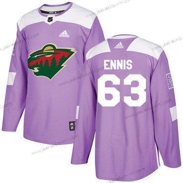 Adidas Miesten Minnesota Wild #63 Tyler Ennis Violetti Aito Taistelee syöpää vastaan Ommeltu NHL Paita