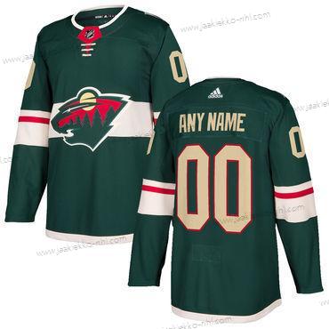 Adidas Miesten Minnesota Wild Mukautettur Vihreä 2017-2018 Jääkiekko Ommeltu NHL Paita