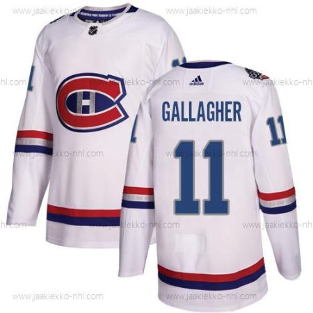 Adidas Miesten Montreal Canadiens #11 Brendan Gallagher Valkoinen Aito 1917-2017 100th Klassinen Ommeltu NHL Paita