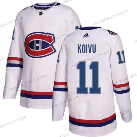 Adidas Miesten Montreal Canadiens #11 Saku Koivu Valkoinen Aito 1917-2017 100th Klassinen Ommeltu NHL Paita