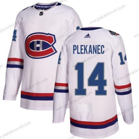 Adidas Miesten Montreal Canadiens #14 Tomas Plekanec Valkoinen Aito 1917-2017 100th Klassinen Ommeltu NHL Paita