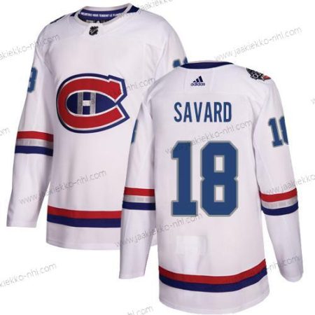 Adidas Miesten Montreal Canadiens #18 Serge Savard Valkoinen Aito 1917-2017 100th Klassinen Ommeltu NHL Paita