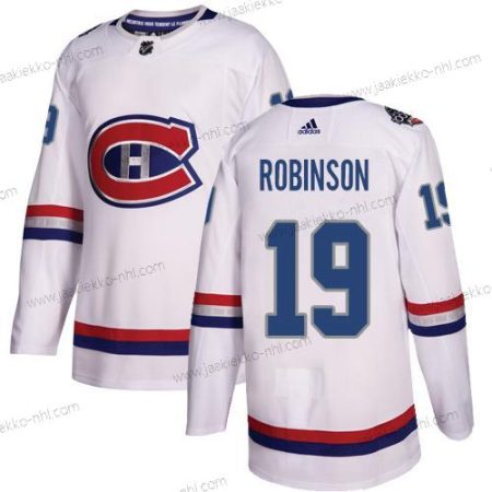 Adidas Miesten Montreal Canadiens #19 Larry Robinson Valkoinen Aito 1917-2017 100th Klassinen Ommeltu NHL Paita