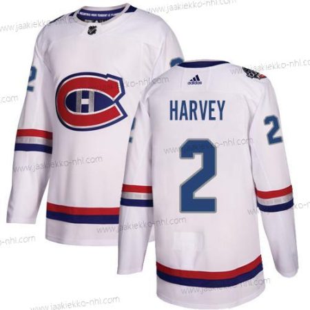 Adidas Miesten Montreal Canadiens #2 Doug Harvey Valkoinen Aito 1917-2017 100th Klassinen Ommeltu NHL Paita