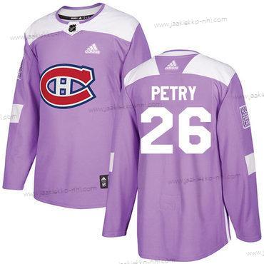 Adidas Miesten Montreal Canadiens #26 Jeff Petry Violetti Aito Taistelee syöpää vastaan Ommeltu NHL Paita