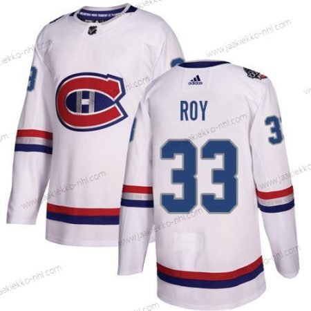 Adidas Miesten Montreal Canadiens #33 Patrick Roy Valkoinen Aito 1917-2017 100th Klassinen Ommeltu NHL Paita