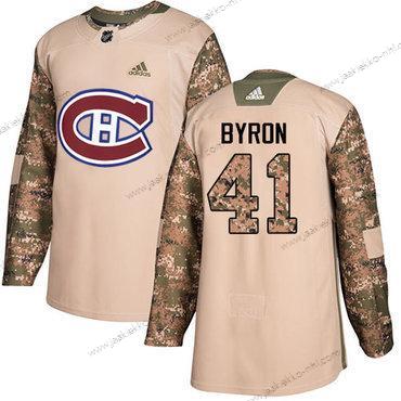 Adidas Miesten Montreal Canadiens #41 Paul Byron Maastokuvio Aito 2017 Veterans Day Ommeltu NHL Paita