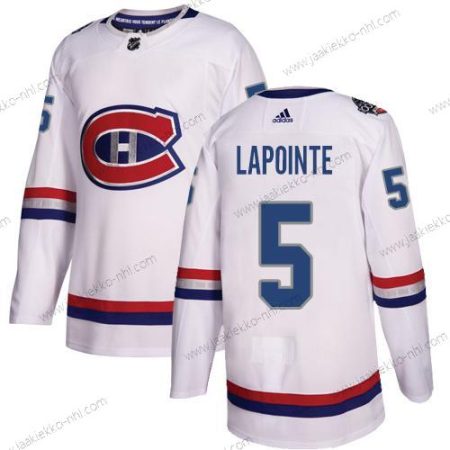 Adidas Miesten Montreal Canadiens #5 Guy Lapointe Valkoinen Aito 1917-2017 100th Klassinen Ommeltu NHL Paita