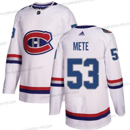 Adidas Miesten Montreal Canadiens #53 Victor Mete Valkoinen Aito 1917-2017 100th Klassinen Ommeltu NHL Paita