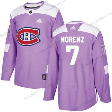 Adidas Miesten Montreal Canadiens #7 Howie Morenz Violetti Aito Taistelee syöpää vastaan Ommeltu NHL Paita