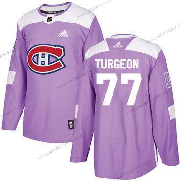 Adidas Miesten Montreal Canadiens #77 Pierre Turgeon Violetti Aito Taistelee syöpää vastaan Ommeltu NHL Paita