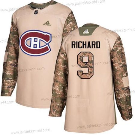 Adidas Miesten Montreal Canadiens #9 Maurice Richard Maastokuvio Aito 2017 Veterans Day Ommeltu NHL Paita