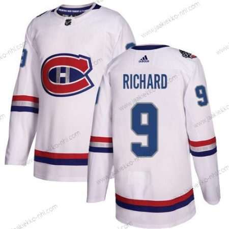 Adidas Miesten Montreal Canadiens #9 Maurice Richard Valkoinen Aito 1917-2017 100th Klassinen Ommeltu NHL Paita