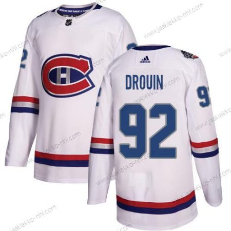 Adidas Miesten Montreal Canadiens #92 Jonathan Drouin Valkoinen Aito 1917-2017 100th Klassinen Ommeltu NHL Paita