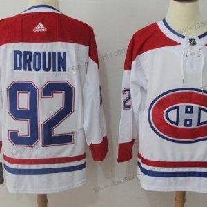 Adidas Miesten Montreal Canadiens #92 Jonathan Drouin Valkoinen Road Aito Ommeltu NHL Paita