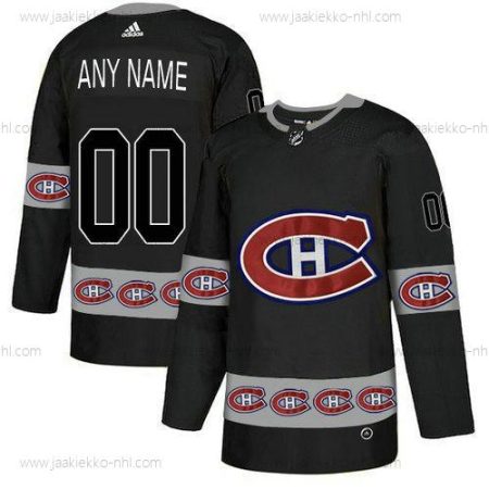 Adidas Miesten Montreal Canadiens Mukautettu Musta Maajoukkue Logos Paita