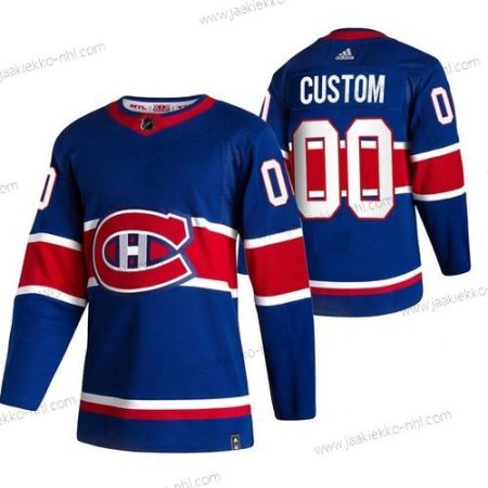 Adidas Miesten Montreal Canadiens Mukautettu Sininen 2020-21 Käänteinen Retro Vaihtopaita NHL Paita