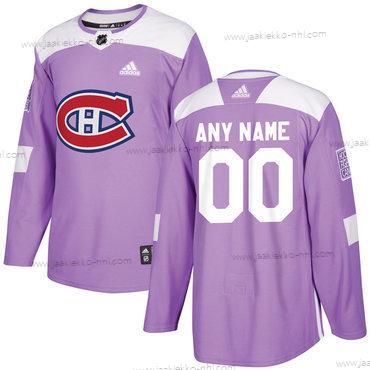 Adidas Miesten Montreal Canadiens Mukautettu Violetti Pinkki Jääkiekko Taistelee syöpää vastaan Harjoitus Paita