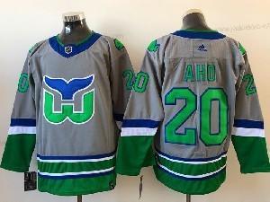 Adidas Miesten NHL Hartford Whalers #20 Aho Harmaa 2021 Käänteinen Retro Vaihtopaita Paita