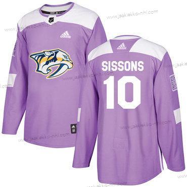 Adidas Miesten Nashville Predators #10 Colton Sissons Violetti Aito Taistelee syöpää vastaan Ommeltu NHL Paita