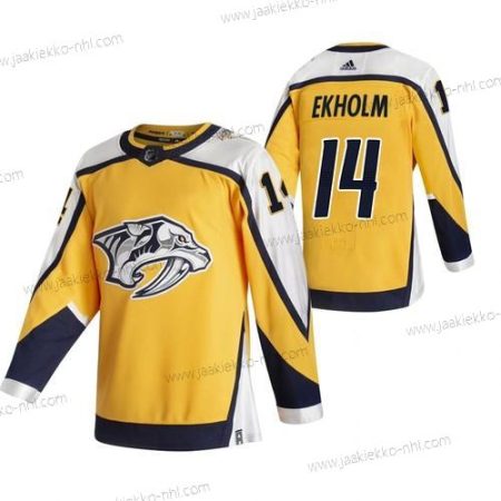 Adidas Miesten Nashville Predators #14 Mattias Ekholm Keltainen 2020-21 Käänteinen Retro Vaihtopaita NHL Paita