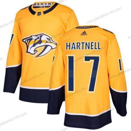 Adidas Miesten Nashville Predators #17 Scott Hartnell Keltainen Kotiottelupaita Aito Ommeltu NHL Paita