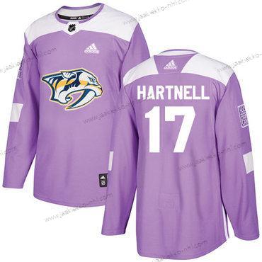 Adidas Miesten Nashville Predators #17 Scott Hartnell Violetti Aito Taistelee syöpää vastaan Ommeltu NHL Paita