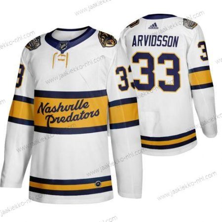 Adidas Miesten Nashville Predators 33 Viktor Arvidsson Valkoinen 2020 Talvi Klassinen Paita