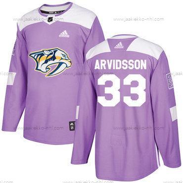 Adidas Miesten Nashville Predators #33 Viktor Arvidsson Violetti Aito Taistelee syöpää vastaan Ommeltu NHL Paita