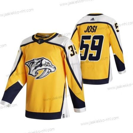 Adidas Miesten Nashville Predators #59 Roman Josi Keltainen 2020-21 Käänteinen Retro Vaihtopaita NHL Paita