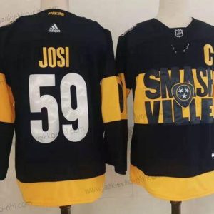 Adidas Miesten Nashville Predators #59 Roman Josi Musta 2022 Stadium Series Ommeltu NHL Paita