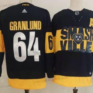 Adidas Miesten Nashville Predators #64 Mikael Granlund Musta 2022 Stadium Series Ommeltu NHL Paita