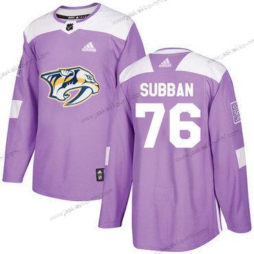 Adidas Miesten Nashville Predators #76 P.K Subban Violetti Aito Taistelee syöpää vastaan Ommeltu NHL Paita