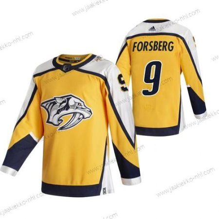 Adidas Miesten Nashville Predators #9 Filip Forsberg Keltainen 2020-21 Käänteinen Retro Vaihtopaita NHL Paita