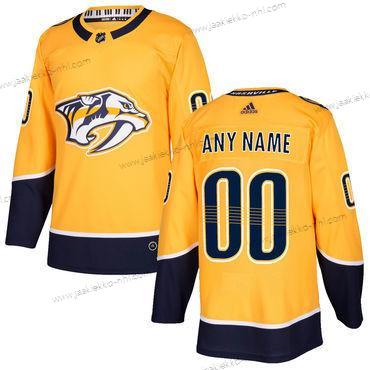 Adidas Miesten Nashville Predators Mukautettu Keltainen 2017-2018 Jääkiekko Ommeltu NHL Paita