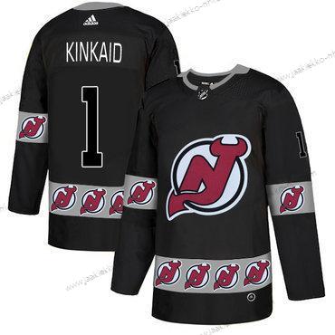 Adidas Miesten New Jersey Devils #1 Keith Kinkaid Musta Maajoukkue Logos Paita