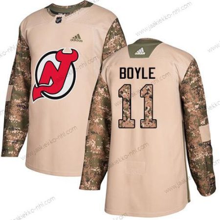 Adidas Miesten New Jersey Devils #11 Brian Boyle Maastokuvio Aito 2017 Veterans Day Ommeltu NHL Paita