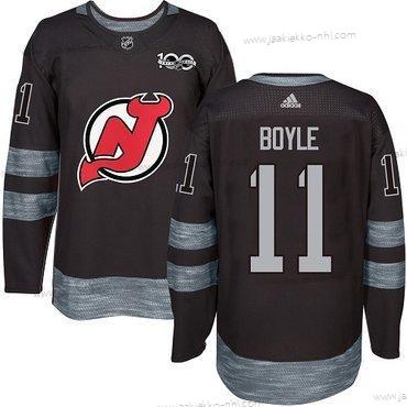 Adidas Miesten New Jersey Devils #11 Brian Boyle Musta 1917-2017 100th Vuosipäivä Ommeltu NHL Paita