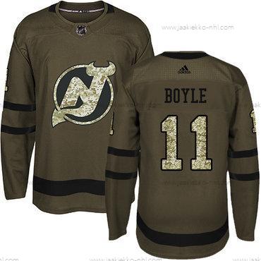 Adidas Miesten New Jersey Devils #11 Brian Boyle Vihreä Salute to Service Ommeltu NHL Paita