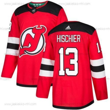 Adidas Miesten New Jersey Devils #13 Nico Hischier Punainen Kotiottelupaita Aito Ommeltu NHL Paita