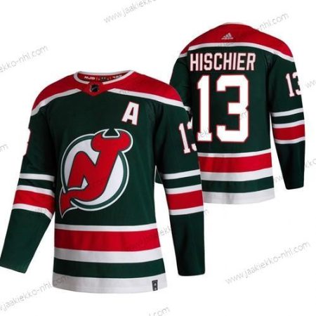 Adidas Miesten New Jersey Devils #13 Nico Hischier Vihreä 2020-21 Käänteinen Retro Vaihtopaita NHL Paita