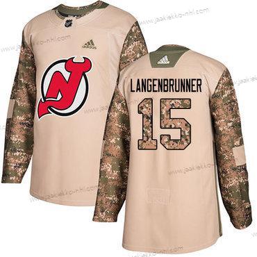 Adidas Miesten New Jersey Devils #15 Langenbrunner Maastokuvio Aito 2017 Veterans Day Ommeltu NHL Paita