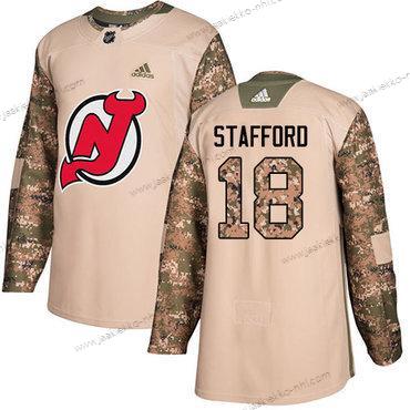 Adidas Miesten New Jersey Devils #18 Drew Stafford Maastokuvio Aito 2017 Veterans Day Ommeltu NHL Paita