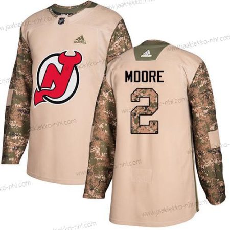 Adidas Miesten New Jersey Devils #2 John Moore Maastokuvio Aito 2017 Veterans Day Ommeltu NHL Paita