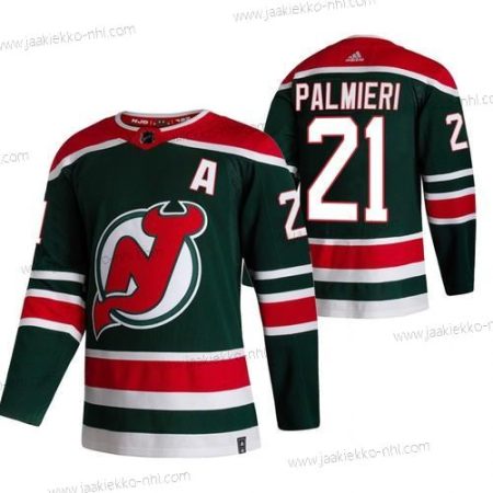 Adidas Miesten New Jersey Devils #21 Kyle Palmieri Vihreä 2020-21 Käänteinen Retro Vaihtopaita NHL Paita