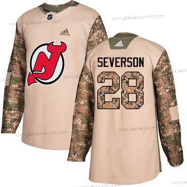 Adidas Miesten New Jersey Devils #28 Damon Severson Maastokuvio Aito 2017 Veterans Day Ommeltu NHL Paita