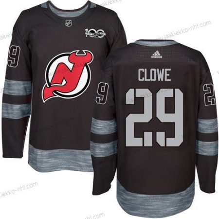 Adidas Miesten New Jersey Devils #29 Ryane Clowe Musta 1917-2017 100th Vuosipäivä Ommeltu NHL Paita